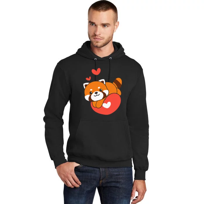 Red Panda For ValentineS Day Cute Animals With Hearts Tall Hoodie