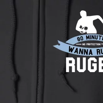 Rugby Player Funny Rugger Full Zip Hoodie