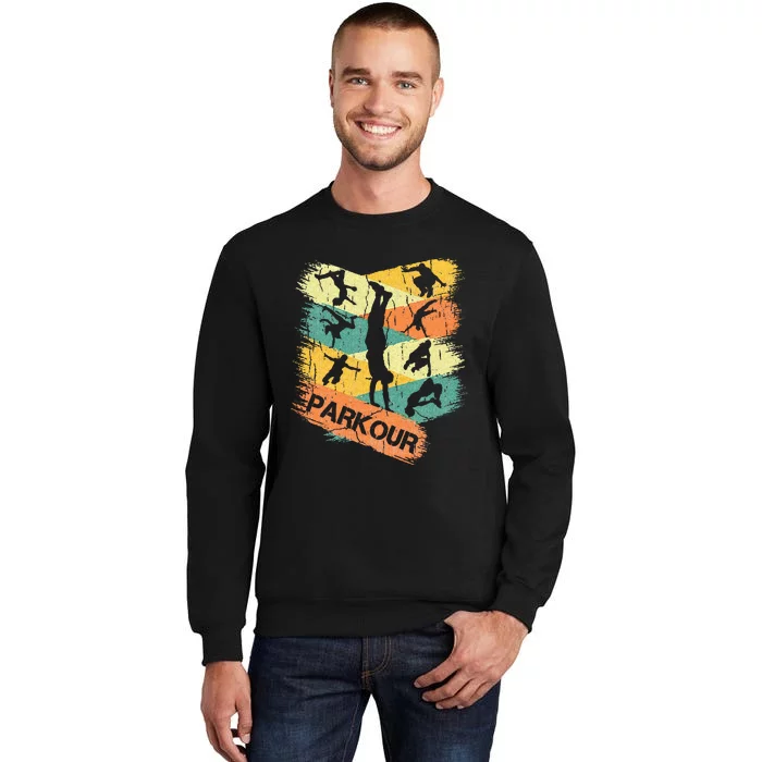 Retro Parkour For Silhouette Vintage Free Running Tall Sweatshirt