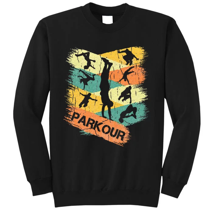 Retro Parkour For Silhouette Vintage Free Running Tall Sweatshirt