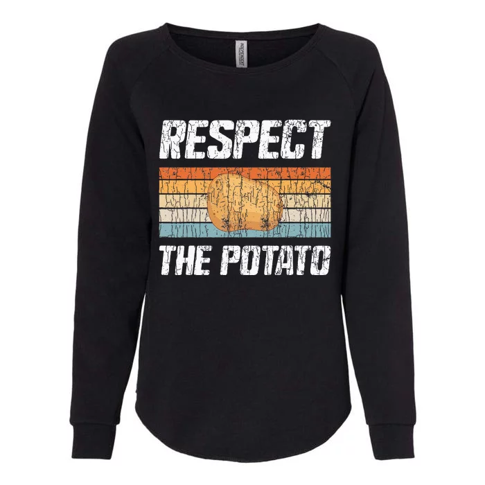 Respect Potato Funny Potatoes Vegetables Chips Eater Graphic Womens California Wash Sweatshirt