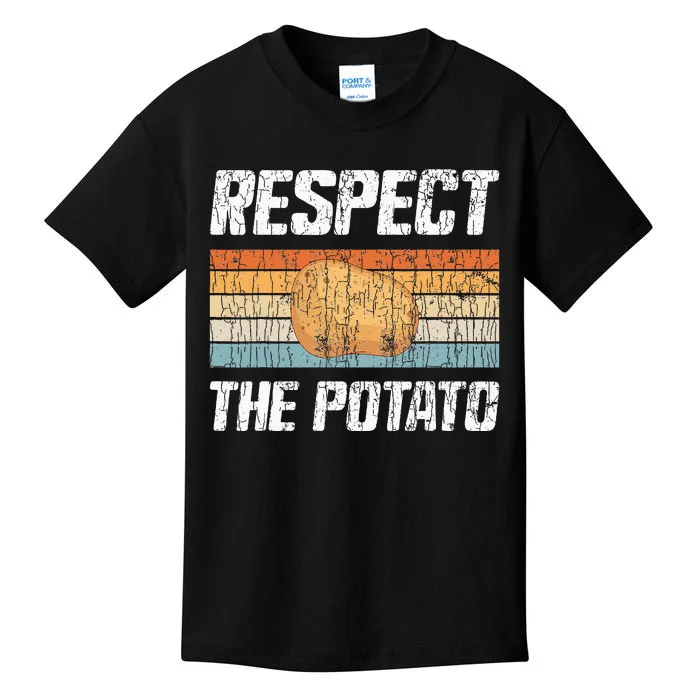 Respect Potato Funny Potatoes Vegetables Chips Eater Graphic Kids T-Shirt