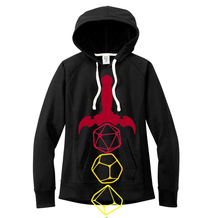 RPG Table Top Dice Sword Women's Fleece Hoodie