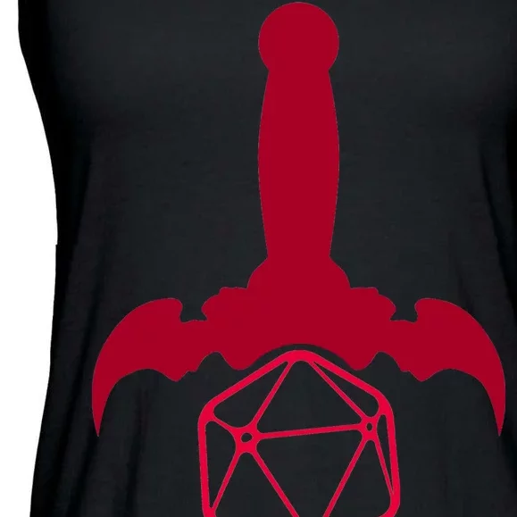 RPG Table Top Dice Sword Ladies Essential Flowy Tank