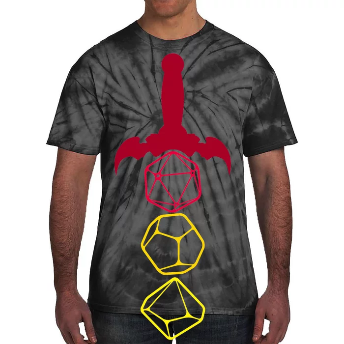 RPG Table Top Dice Sword Tie-Dye T-Shirt