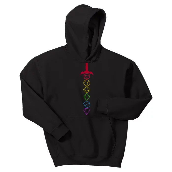 RPG Table Top Dice Sword Kids Hoodie