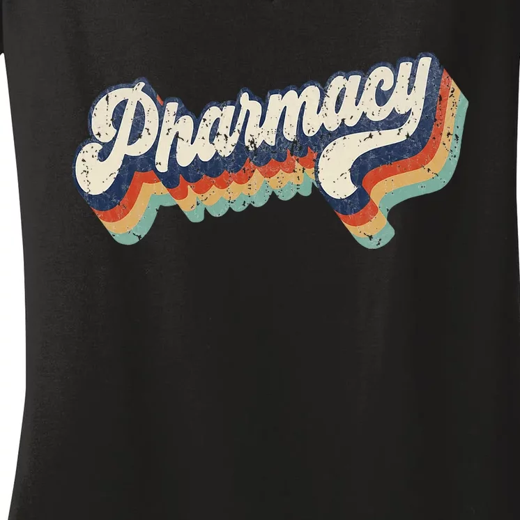 Retro Pharmacy Graduation Pharmacology School Grad Student Women's V-Neck T-Shirt