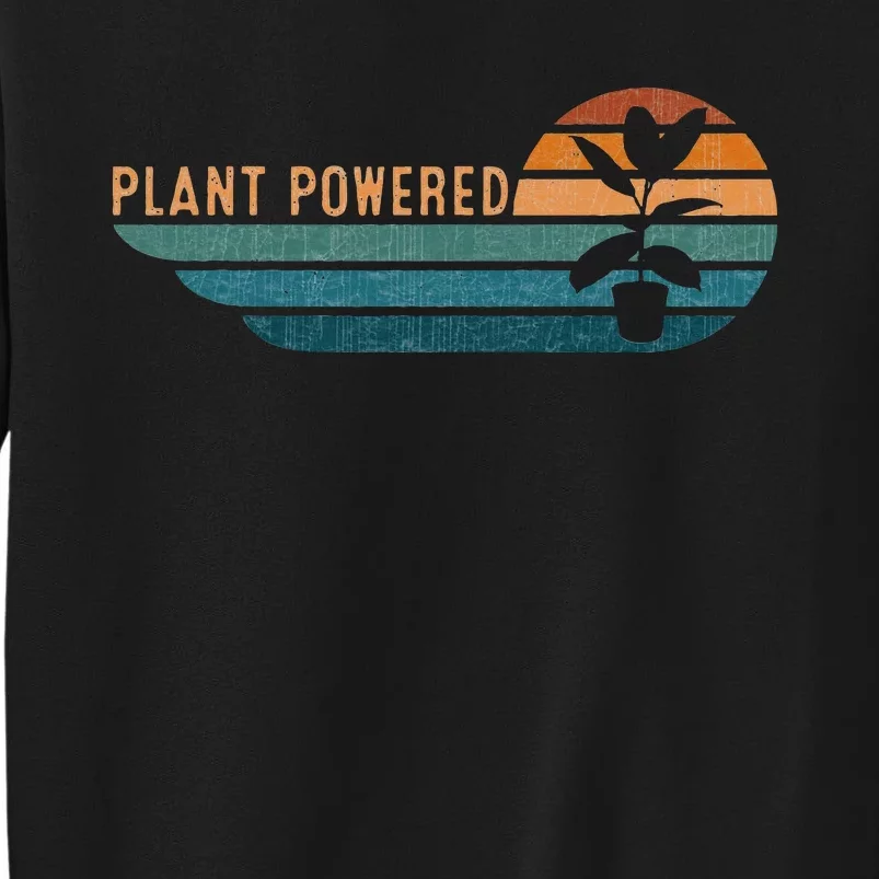 Retro Plants Graphic Vegetarian Vegan Plant Powered Tall Sweatshirt