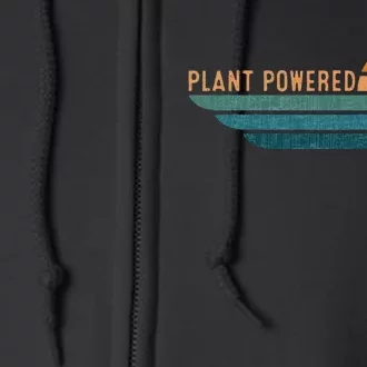 Retro Plants Graphic Vegetarian Vegan Plant Powered Full Zip Hoodie