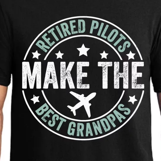 Retired Pilot Grandpa Copilot Airplane Captain Retirement Pajama Set