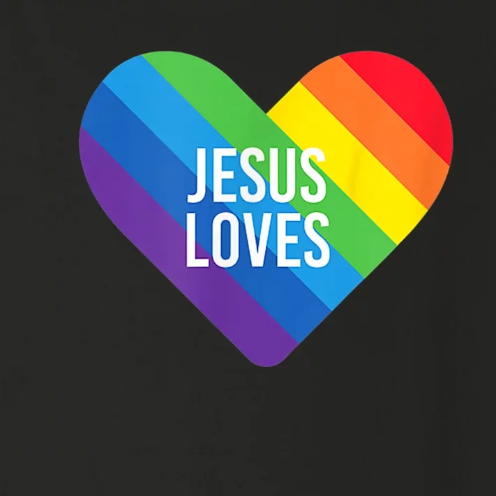 Rainbow Pride Gay Christian LGBTQ+ Jesus Loves Toddler Long Sleeve Shirt