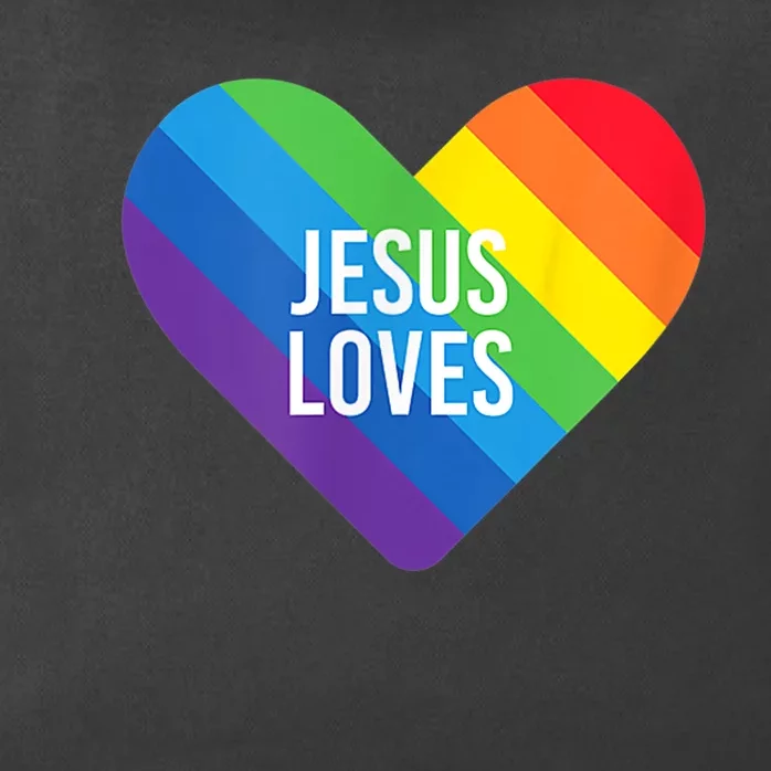 Rainbow Pride Gay Christian LGBTQ+ Jesus Loves Zip Tote Bag