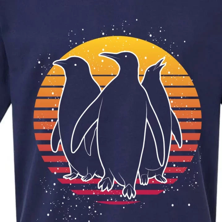 Retro Penguin Gift Sueded Cloud Jersey T-Shirt