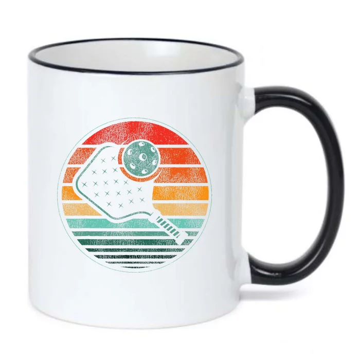 Retro Pickleball Gear Black Color Changing Mug