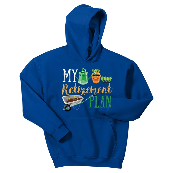 Retirement Plan Gardener Hobby Pensioner Garden Plants Gift Kids Hoodie