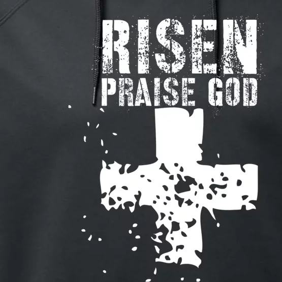 RISEN PRAISE GOD Funny Christian Performance Fleece Hoodie