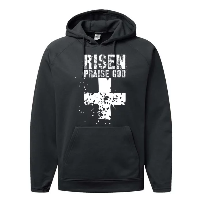 RISEN PRAISE GOD Funny Christian Performance Fleece Hoodie