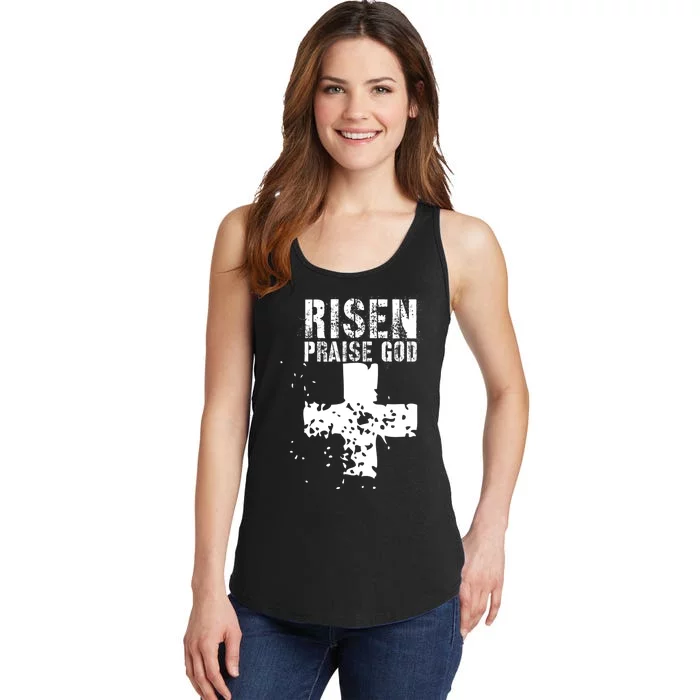 RISEN PRAISE GOD Funny Christian Ladies Essential Tank