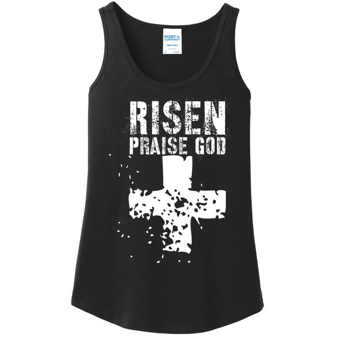 RISEN PRAISE GOD Funny Christian Ladies Essential Tank