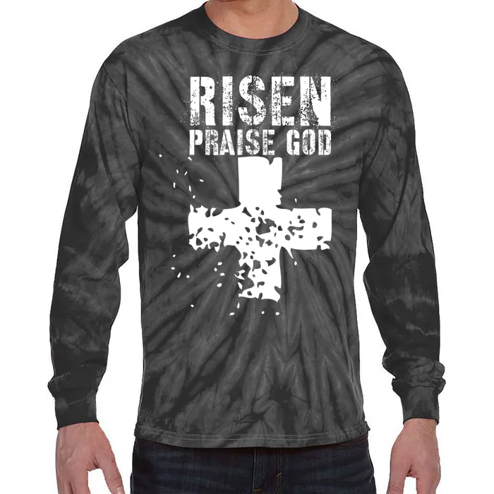 RISEN PRAISE GOD Funny Christian Tie-Dye Long Sleeve Shirt