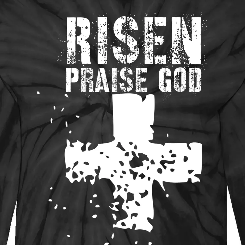 RISEN PRAISE GOD Funny Christian Tie-Dye Long Sleeve Shirt