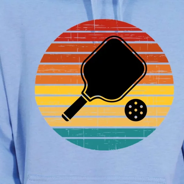 Retro Pickleball Gift Funny Pickleball Retro Sunset Cute Gift Unisex Surf Hoodie