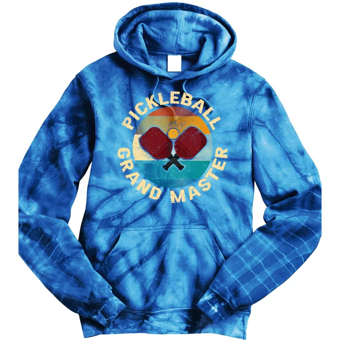 Retro Pickleball Grand Master Funny Gift Tie Dye Hoodie