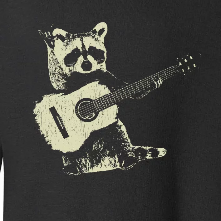 Raccoon Playing Guitar Music Toddler Sweatshirt