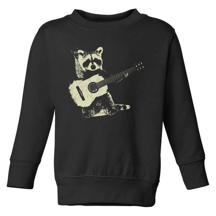 Raccoon Playing Guitar Music Toddler Sweatshirt