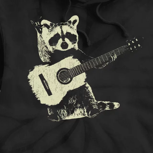 Raccoon Playing Guitar Music Tie Dye Hoodie