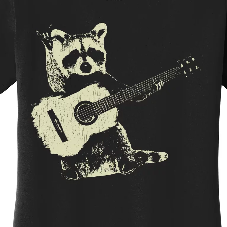 Raccoon Playing Guitar Music Women's T-Shirt