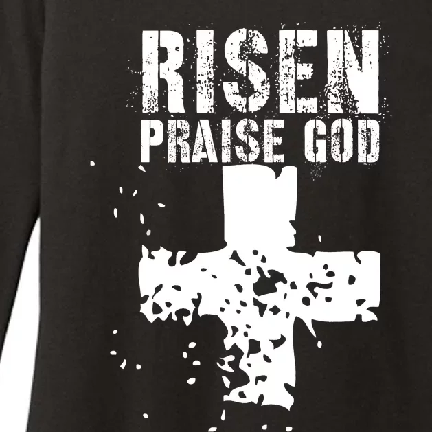 RISEN PRAISE GOD Womens CVC Long Sleeve Shirt