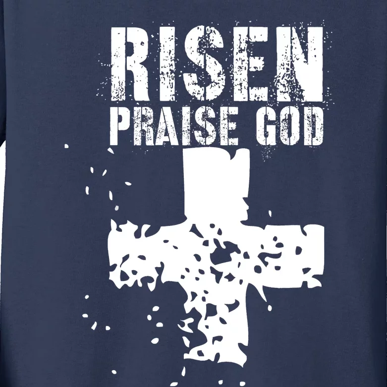 RISEN PRAISE GOD Kids Long Sleeve Shirt