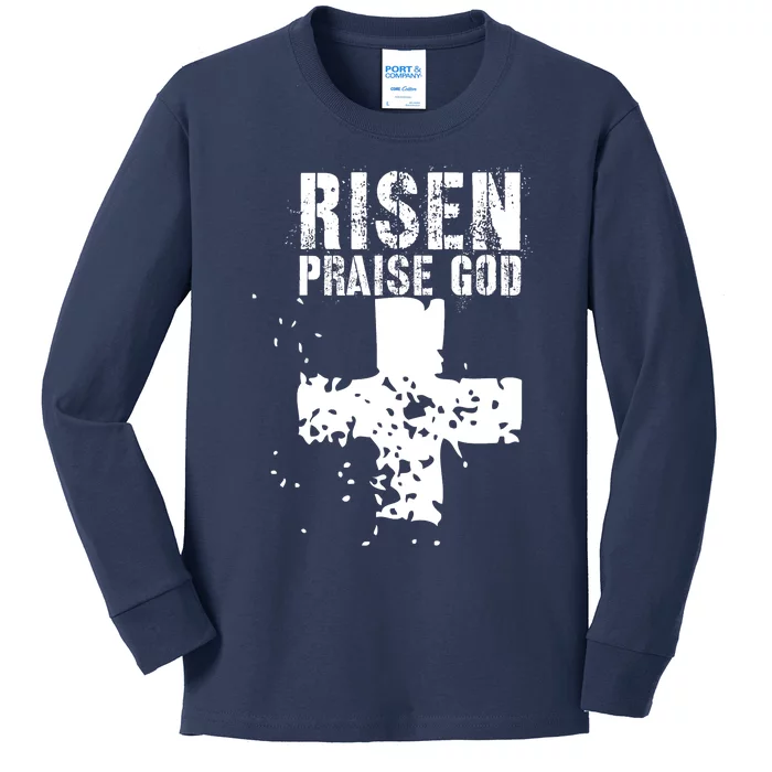 RISEN PRAISE GOD Kids Long Sleeve Shirt