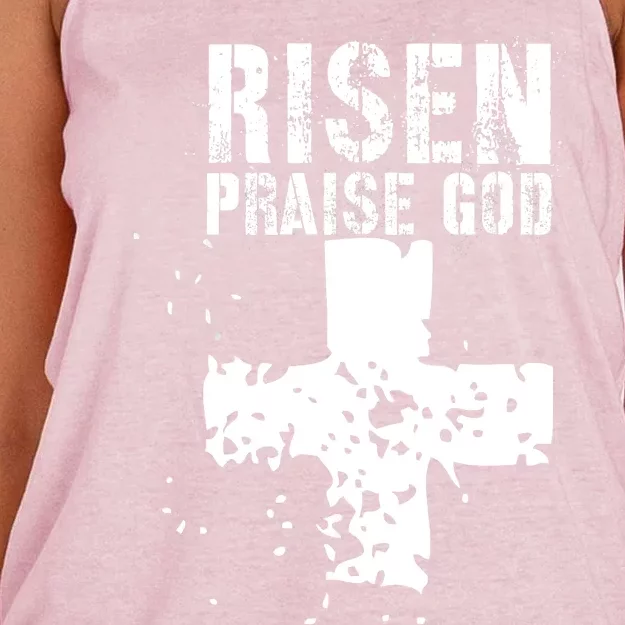 RISEN PRAISE GOD Women's Knotted Racerback Tank