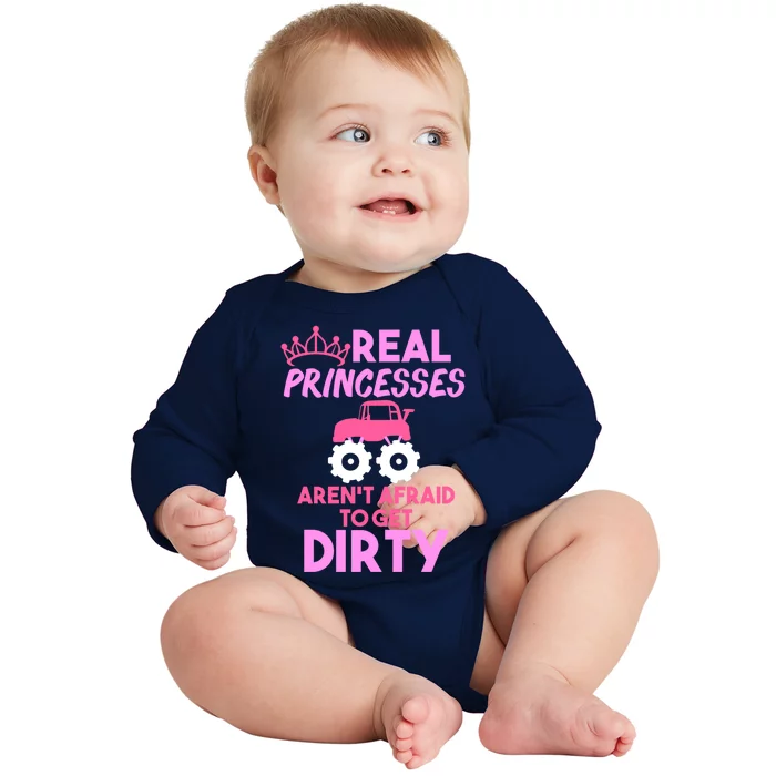 Real Princesses Get Dirty Gift 'S Monster Truck Gift Baby Long Sleeve Bodysuit