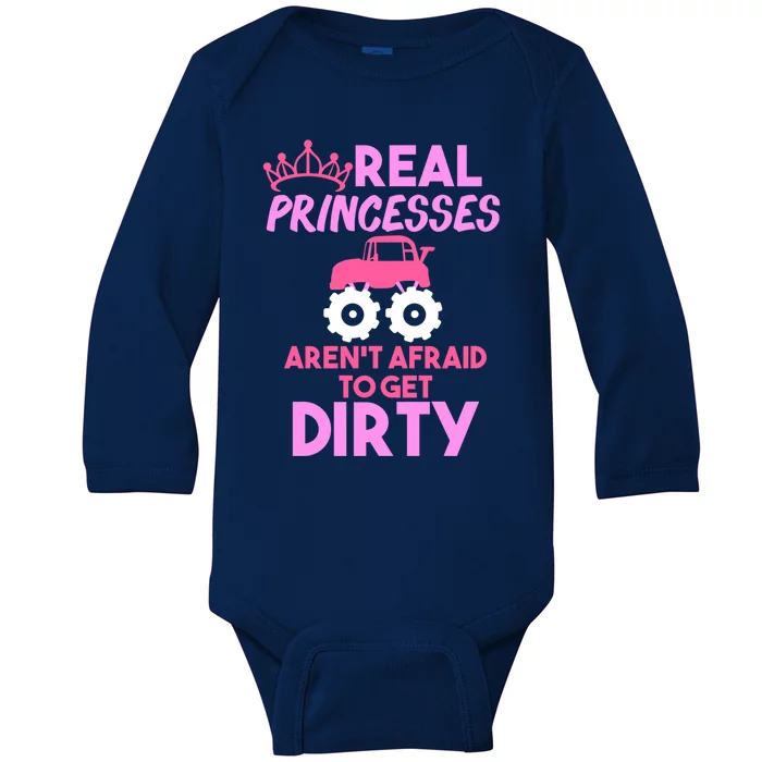 Real Princesses Get Dirty Gift 'S Monster Truck Gift Baby Long Sleeve Bodysuit