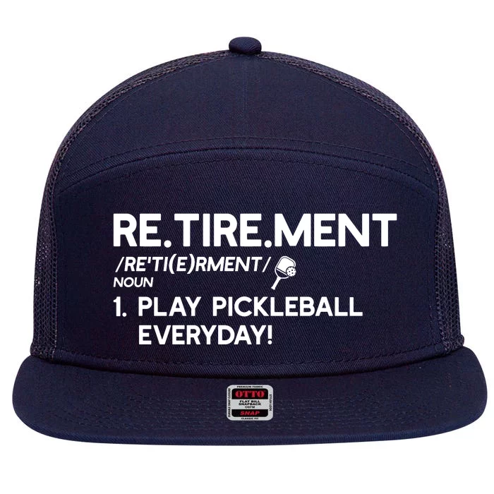 REtirement Pickleball Gift For Pickleball Player 7 Panel Mesh Trucker Snapback Hat