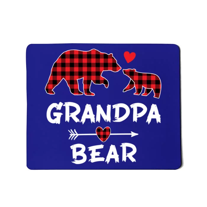 Red Plaid Grandpa Bear Xmas Funny Family Christmas Pajamas Funny Gift Mousepad