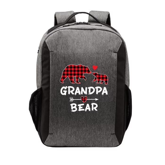 Red Plaid Grandpa Bear Xmas Funny Family Christmas Pajamas Funny Gift Vector Backpack