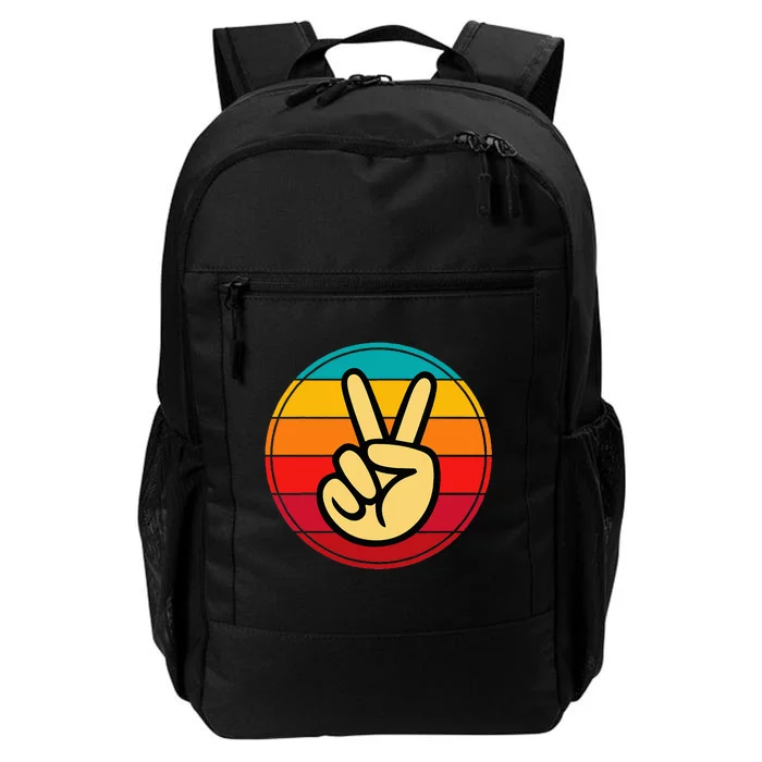 Retro Peace Hand Vintage 60S 70S Hippie Gift Daily Commute Backpack