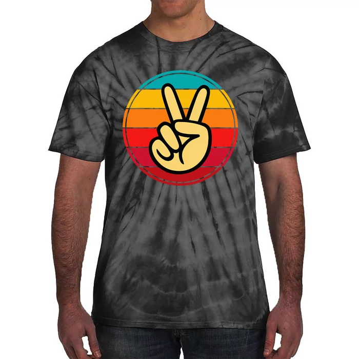 Retro Peace Hand Vintage 60S 70S Hippie Gift Tie-Dye T-Shirt