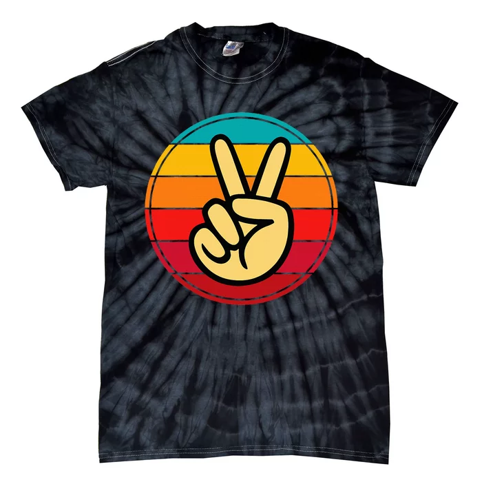 Retro Peace Hand Vintage 60S 70S Hippie Gift Tie-Dye T-Shirt