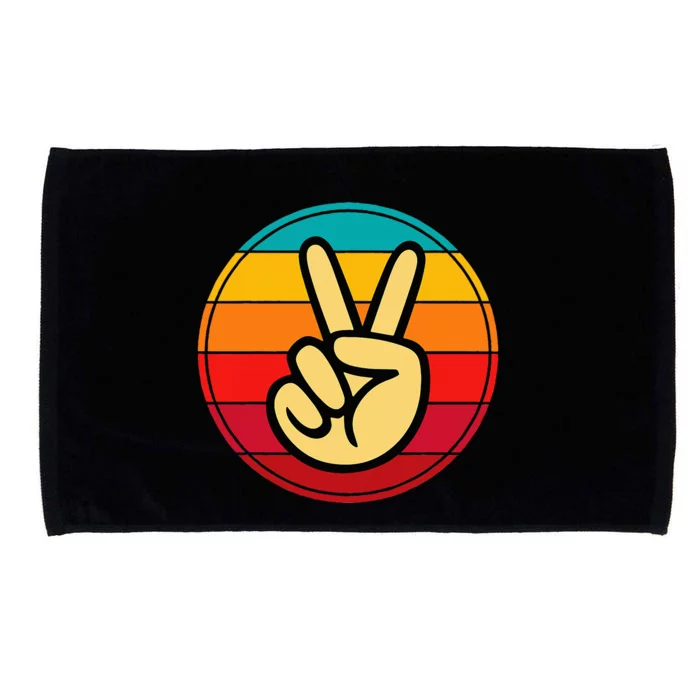 Retro Peace Hand Vintage 60S 70S Hippie Gift Microfiber Hand Towel