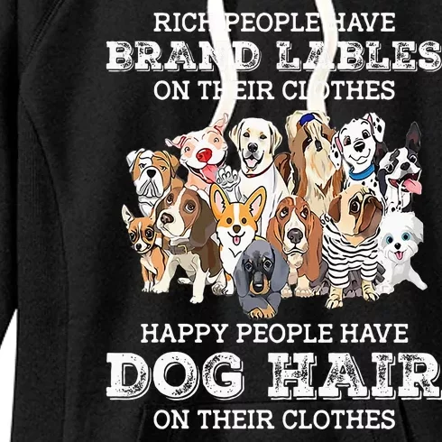 Rich People Have Brand Labels On Their Clothes Happy People Women's Fleece Hoodie