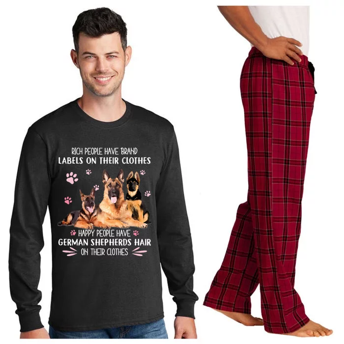 Rich People Have Brand Labels On Clothes German Shepherds Long Sleeve Pajama Set