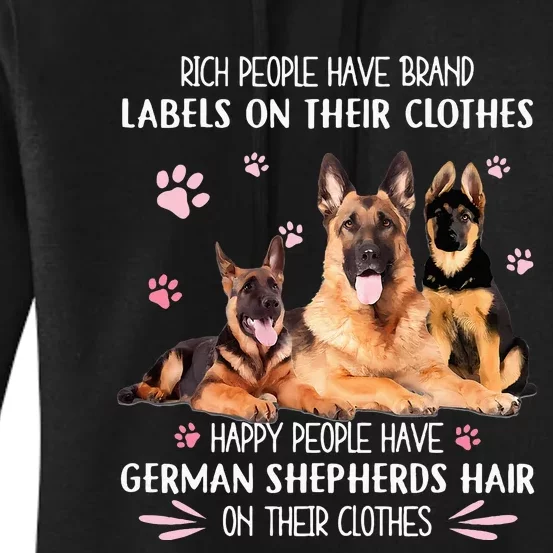 Rich People Have Brand Labels On Clothes German Shepherds Women's Pullover Hoodie