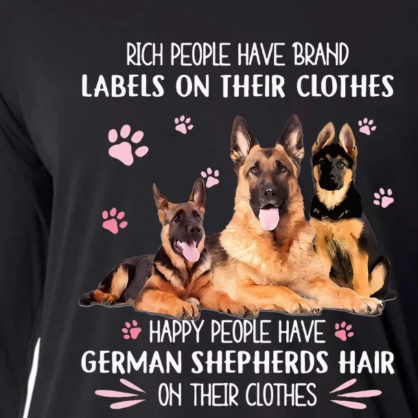 Rich People Have Brand Labels On Clothes German Shepherds Cooling Performance Long Sleeve Crew