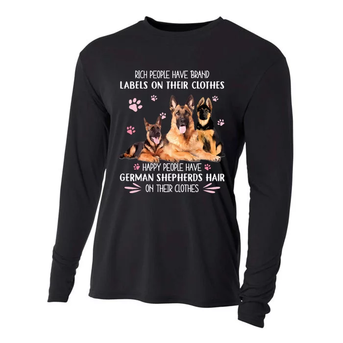 Rich People Have Brand Labels On Clothes German Shepherds Cooling Performance Long Sleeve Crew