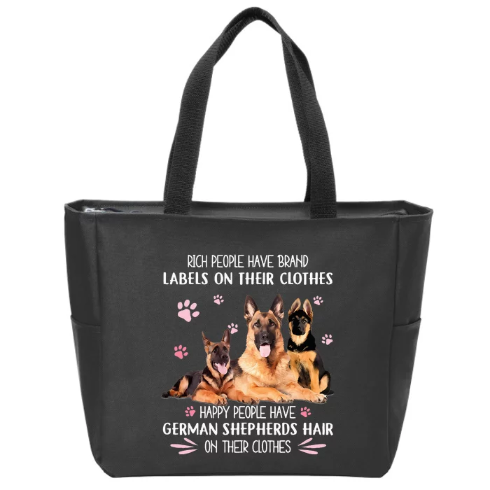 Rich People Have Brand Labels On Clothes German Shepherds Zip Tote Bag